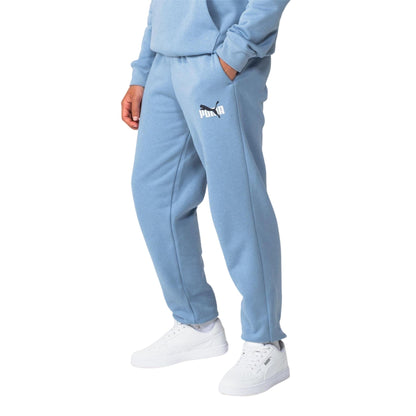 Zen Blue - Side - Puma Childrens-Kids Fleece Logo Sweatpants
