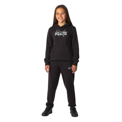 Black - Lifestyle - Puma Childrens-Kids Fleece Logo Sweatpants
