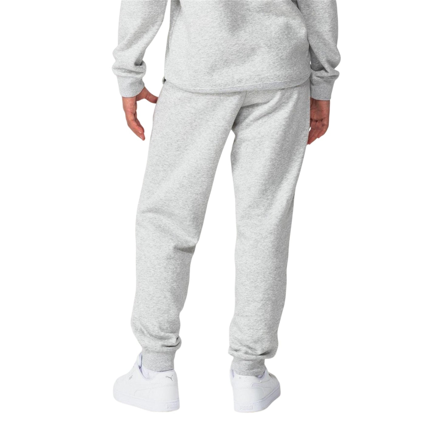 Grey - Back - Puma Childrens-Kids Fleece Logo Sweatpants