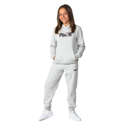 Grey - Lifestyle - Puma Childrens-Kids Fleece Logo Sweatpants