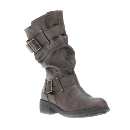 Brown - Front - Rocket Dog Womens-Ladies Trumble Biker Boots