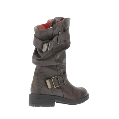 Brown - Back - Rocket Dog Womens-Ladies Trumble Biker Boots