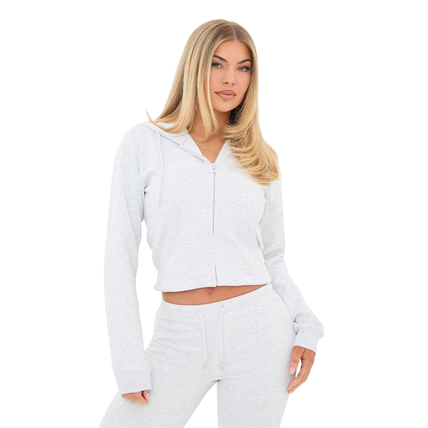 Grey - Front - I Saw It First Womens-Ladies Cropped Pullover Hoodie