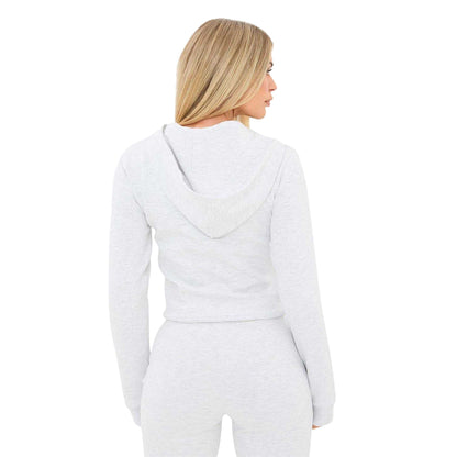 Grey - Back - I Saw It First Womens-Ladies Cropped Pullover Hoodie
