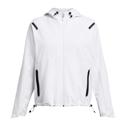 White - Front - Under Armour Womens-Ladies Unstoppable Reflective Detail Hoodie