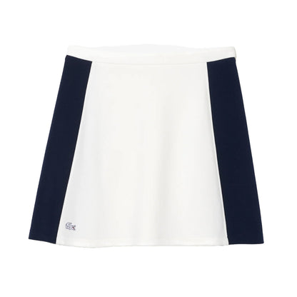 White-Navy - Front - Lacoste Womens-Ladies Colour Block Pique Mini Skirt