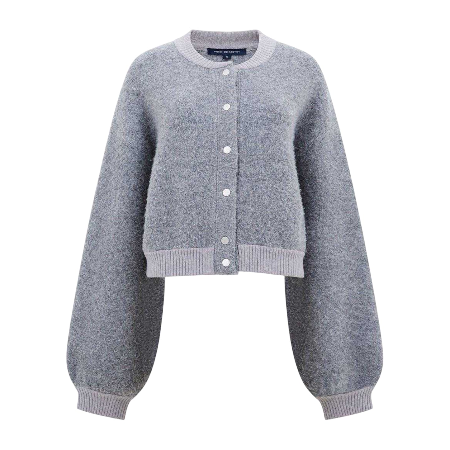 Dove Grey - Front - French Connection Womens-Ladies Melissa Cropped Balloon Sleeve Cardigan