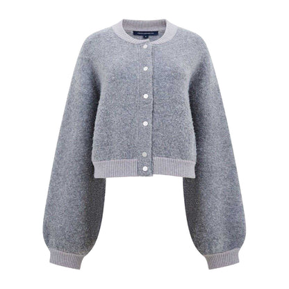 Dove Grey - Front - French Connection Womens-Ladies Melissa Cropped Balloon Sleeve Cardigan
