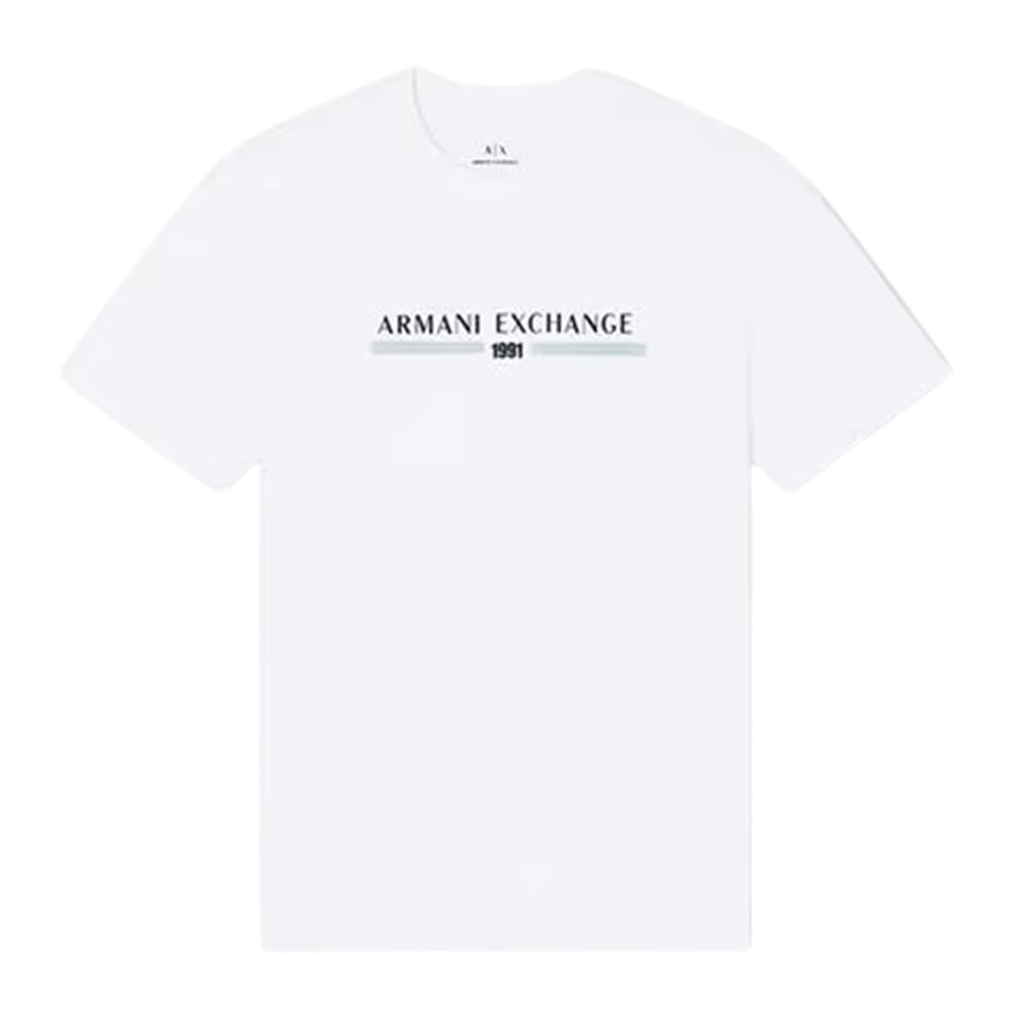 Off White - Front - Armani Exchange Mens Linear Logo T-Shirt