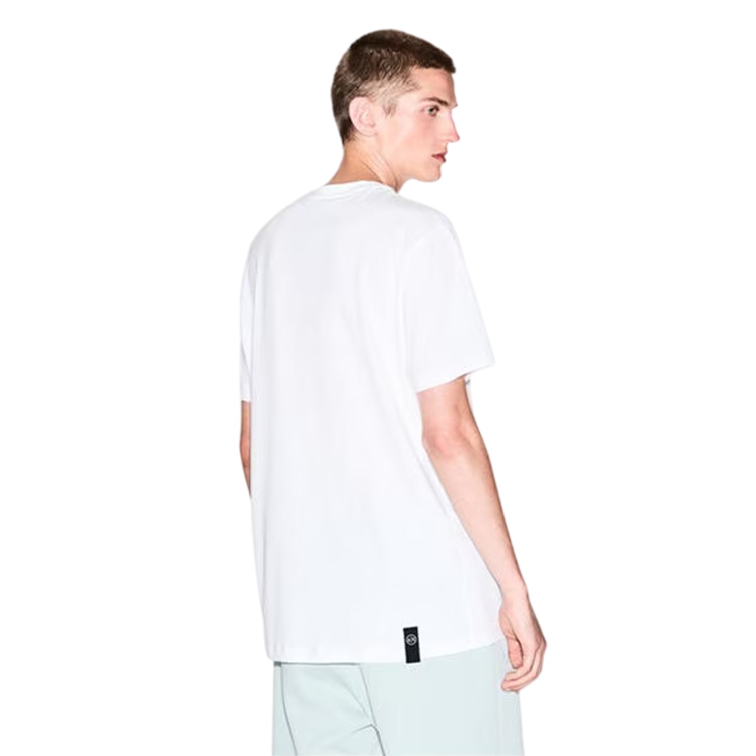 Off White - Back - Armani Exchange Mens Linear Logo T-Shirt