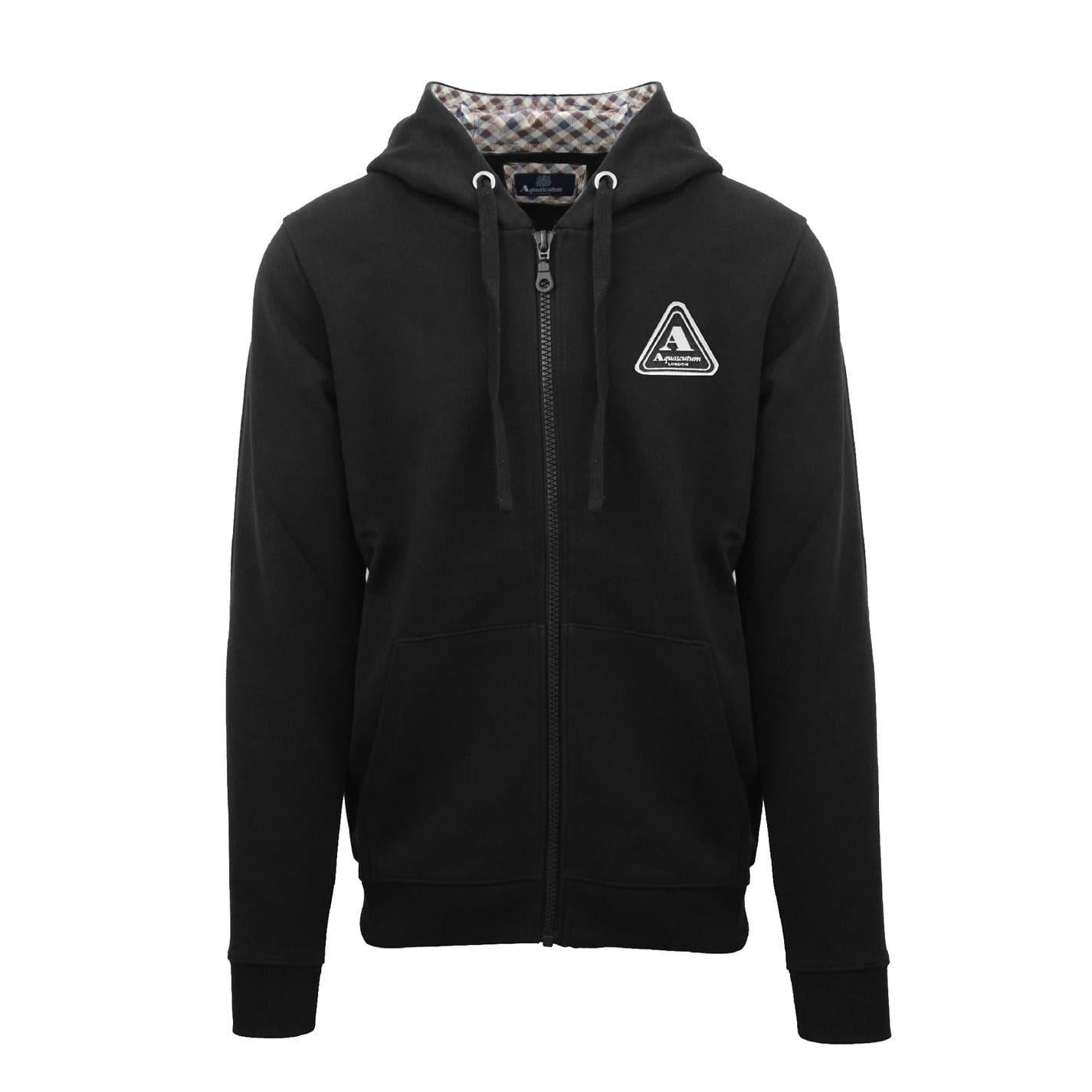 Jet Black - Front - Aquascutum Mens Active Full Zip Hoodie