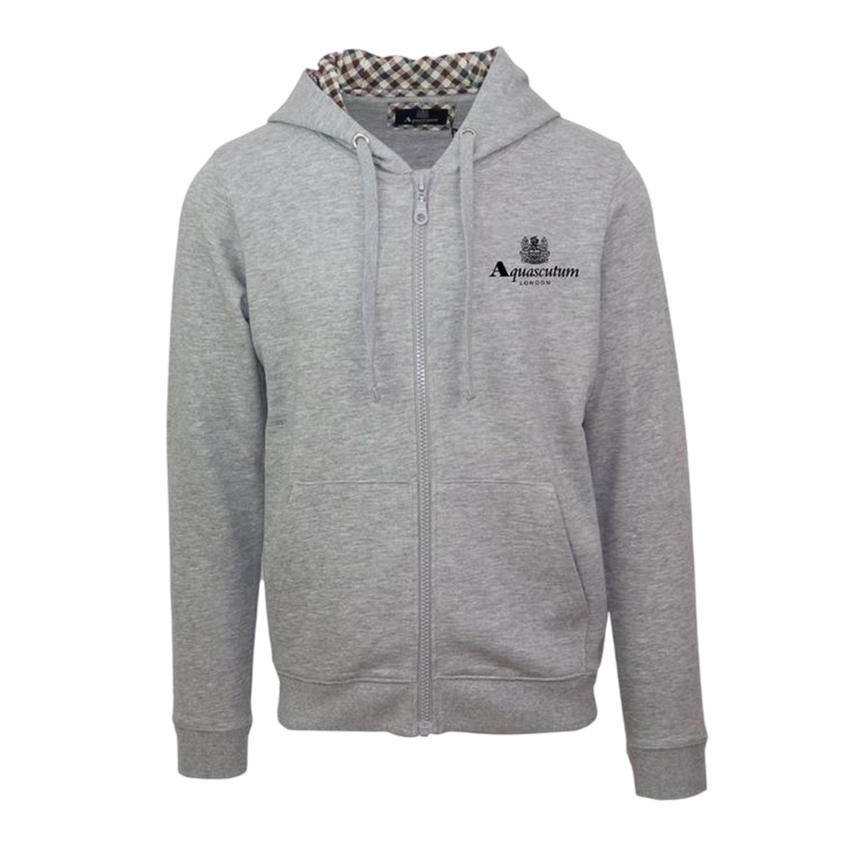 Grey - Front - Aquascutum Mens Active Full Zip Hoodie
