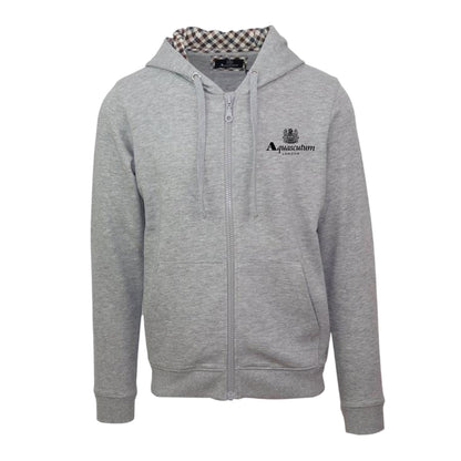Grey - Front - Aquascutum Mens Active Full Zip Hoodie