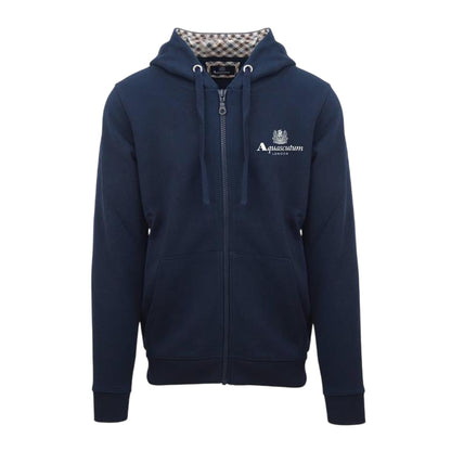 Navy - Front - Aquascutum Mens Active Full Zip Hoodie