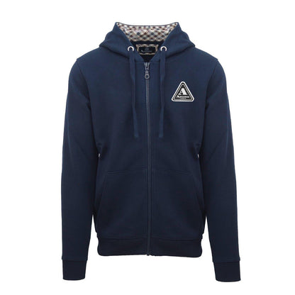 Dark Navy - Front - Aquascutum Mens Active Full Zip Hoodie