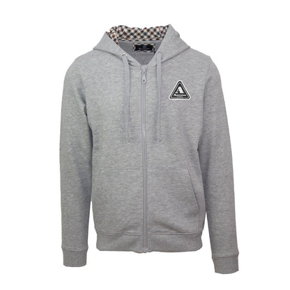 Mid Grey - Front - Aquascutum Mens Active Full Zip Hoodie