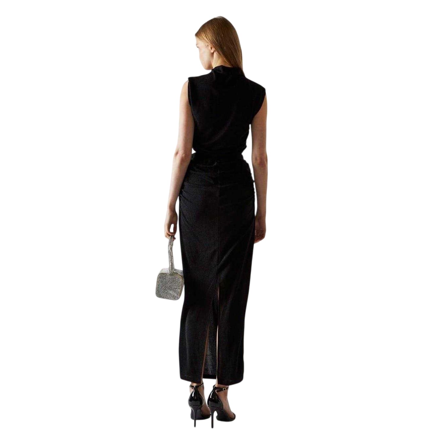 Black - Back - Glamorous Womens-Ladies Glitter Bodycon Midaxi Skirt