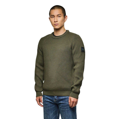Green - Side - Weekend Offender Mens Morello Rib Knit Jumper
