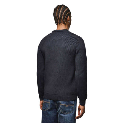 Navy - Back - Weekend Offender Mens Morello Rib Knit Jumper