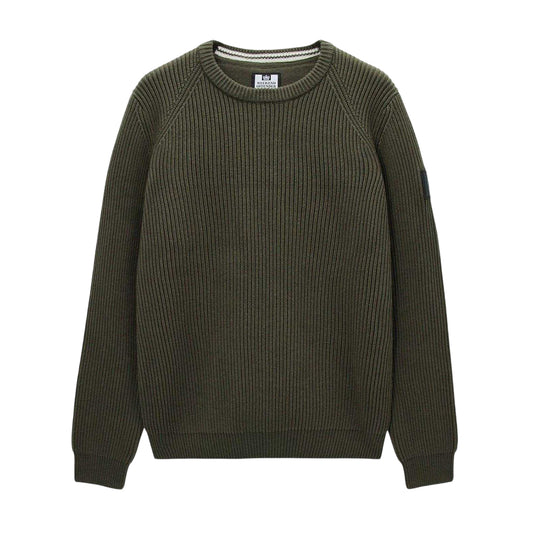 Green - Front - Weekend Offender Mens Morello Rib Knit Jumper