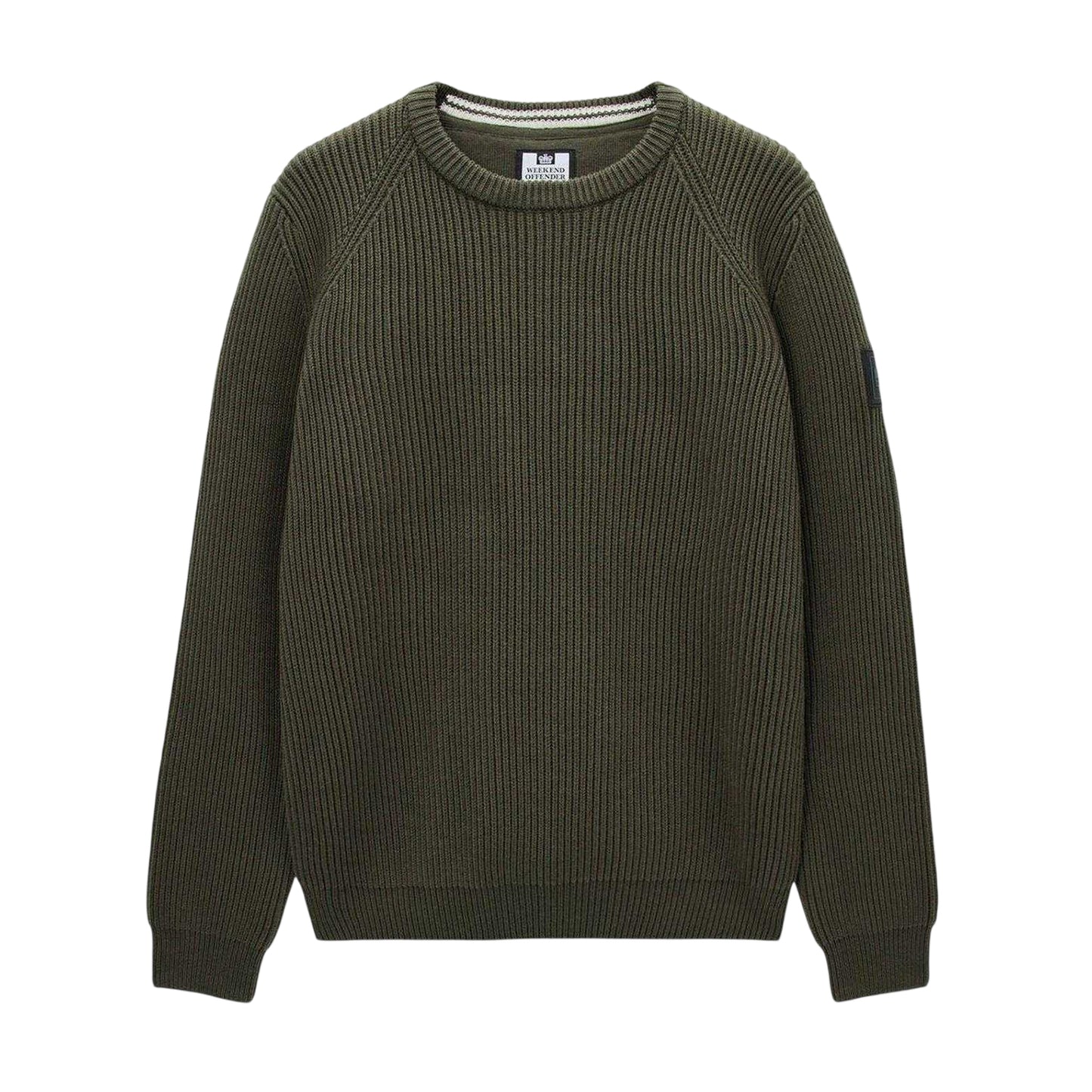 Green - Front - Weekend Offender Mens Morello Rib Knit Jumper