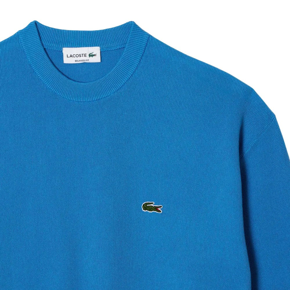 Blue - Side - Lacoste Unisex Adult Organic Cotton Crew Neck Sweatshirt