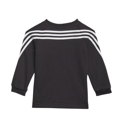 Black-White - Back - Adidas Baby Future Icons Triple Stripe Sweatshirt & Jogging Bottoms
