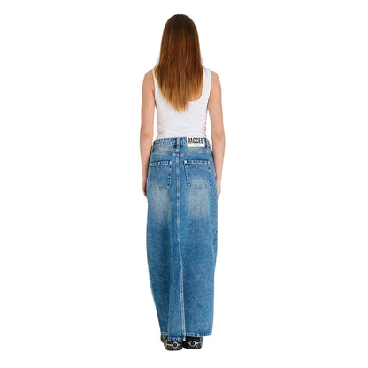 Blue - Back - The Ragged Priest Womens-Ladies Denim Maxi Skirt