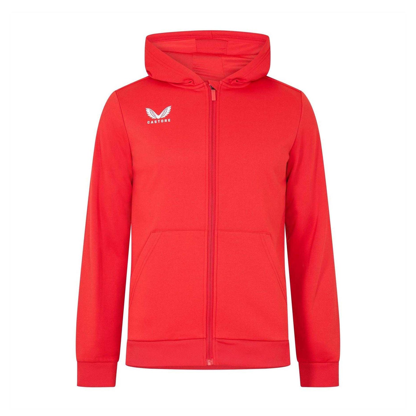 True Red - Front - Castore Mens Brushed Fleece Full Zip Hoodie