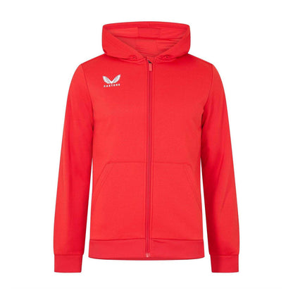 True Red - Front - Castore Mens Brushed Fleece Full Zip Hoodie