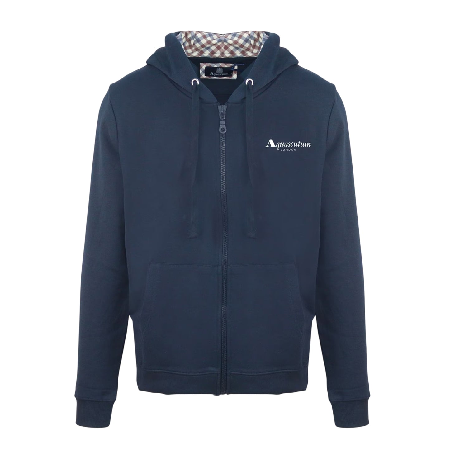 Navy - Front - Aquascutum Mens Casual Hoodie