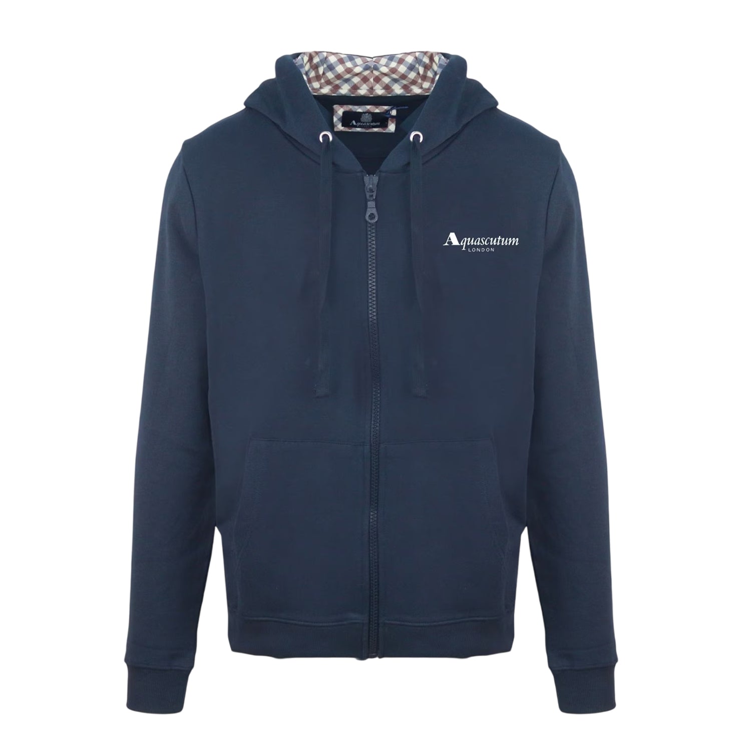 Navy - Front - Aquascutum Mens Casual Hoodie