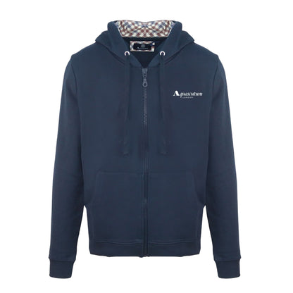 Navy - Front - Aquascutum Mens Casual Hoodie