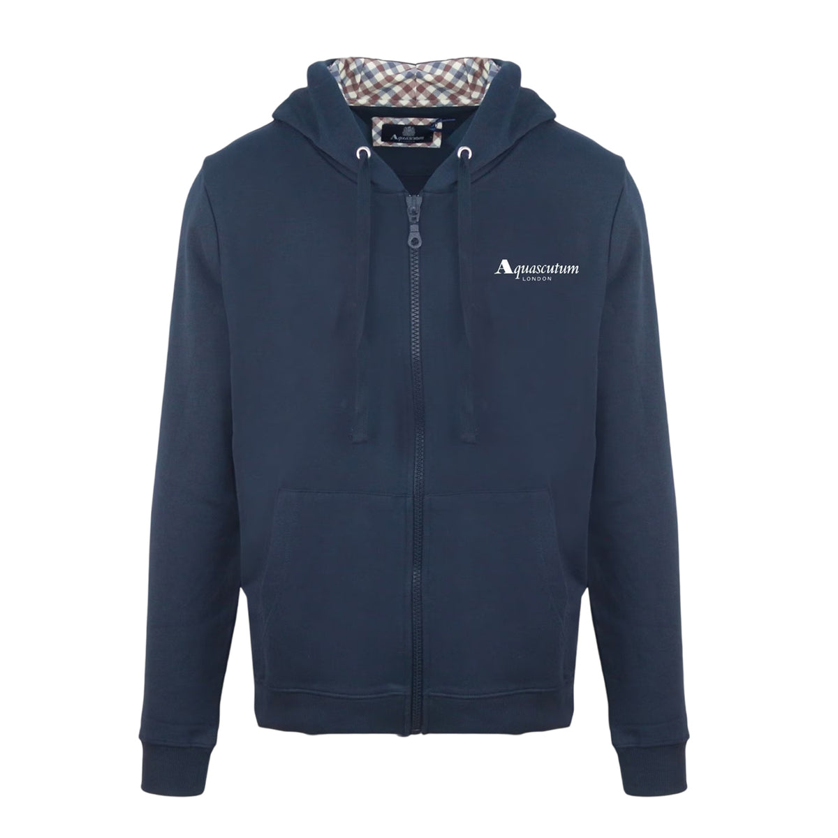 Navy - Front - Aquascutum Mens Casual Hoodie