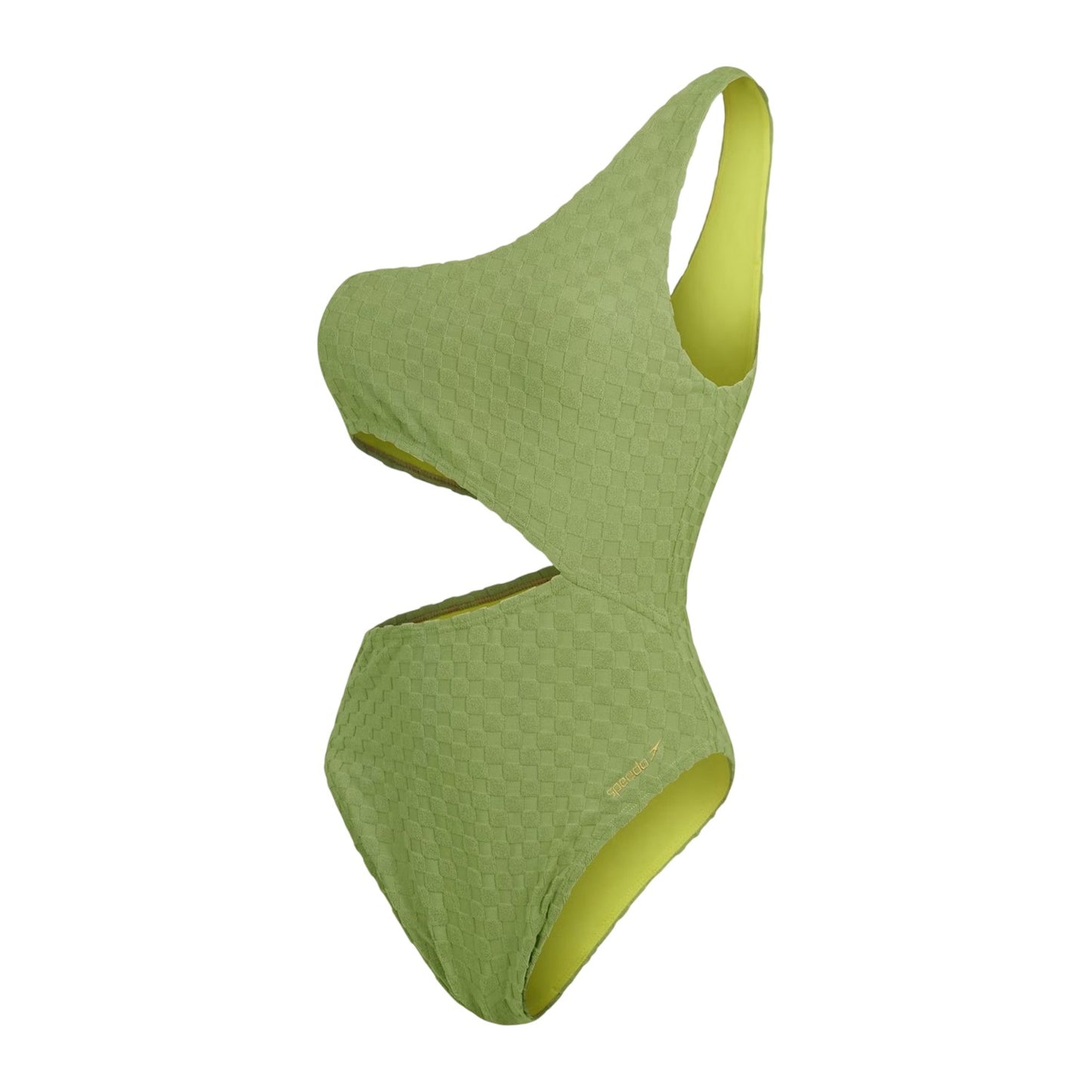 Green - Front - Speedo Womens-Ladies Checkerboard Textured Cut Out One Piece Swimsuit