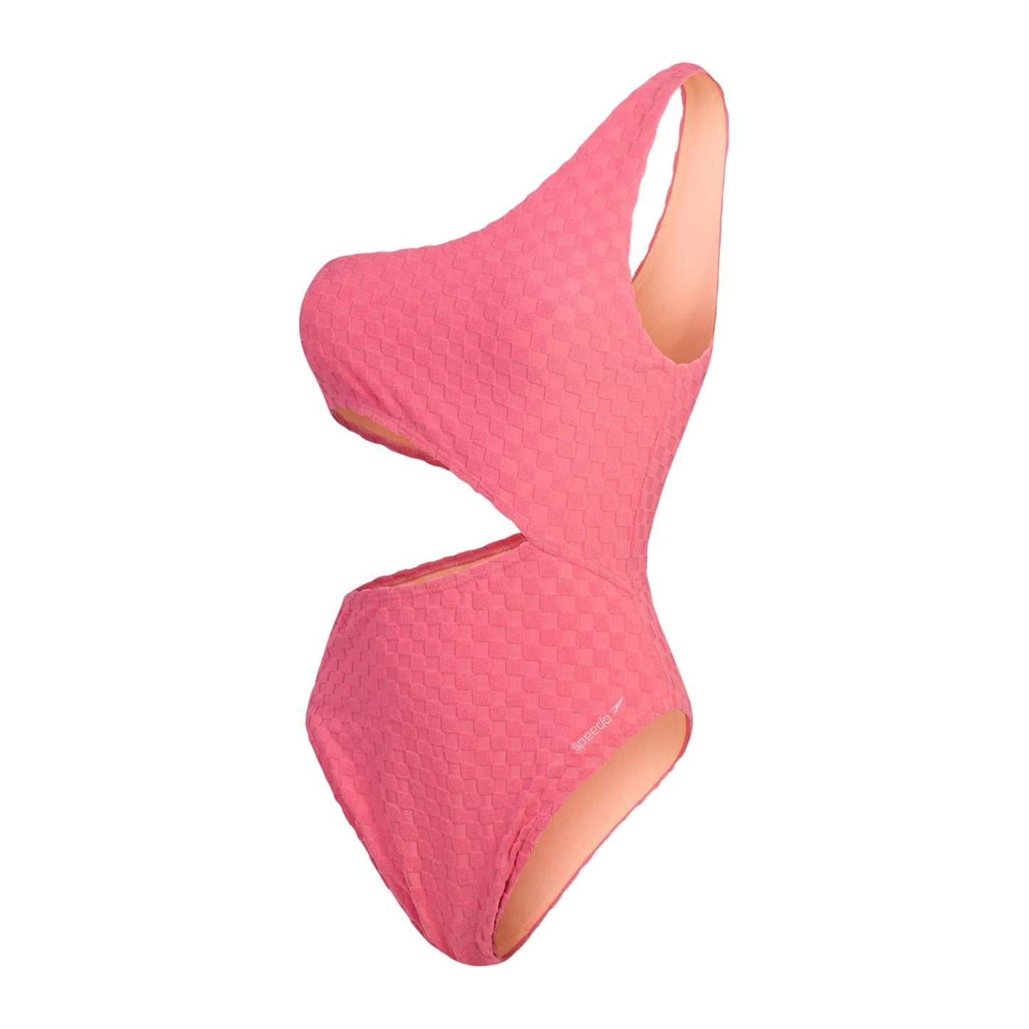 Light Pink - Front - Speedo Womens-Ladies Checkerboard Textured Cut Out One Piece Swimsuit