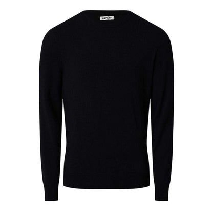 Blue - Front - Replay Mens Cotton Blend Crew Neck Jumper