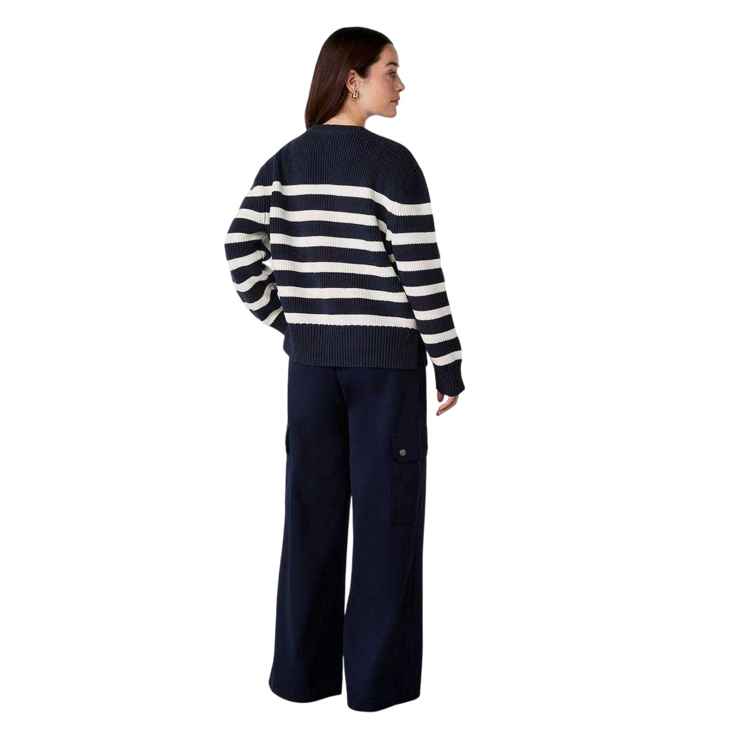 Navy - Back - Finery Womens-Ladies Serena Striped Sweater Top