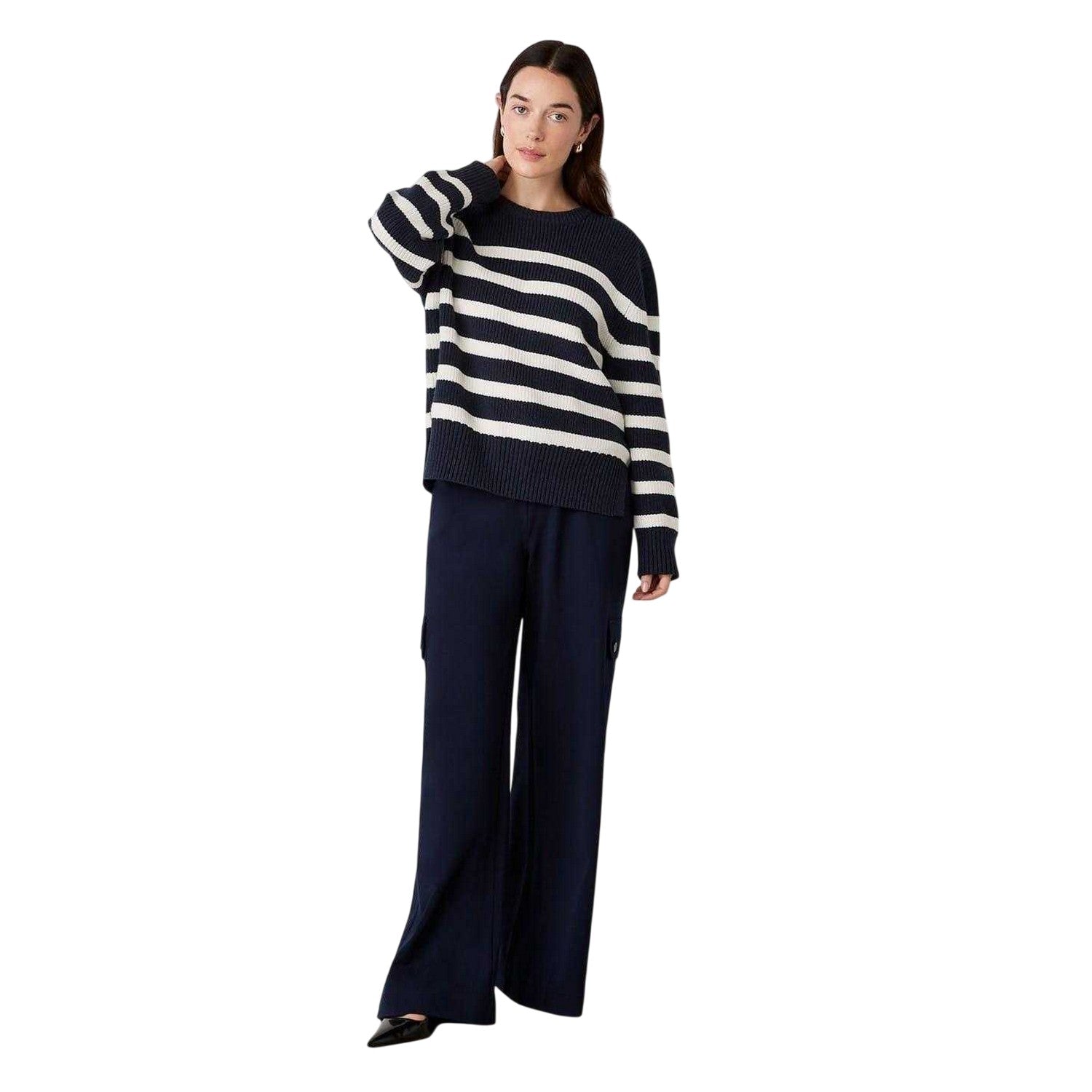 Navy - Lifestyle - Finery Womens-Ladies Serena Striped Sweater Top