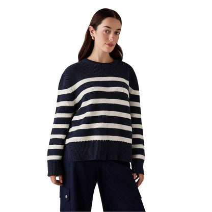 Navy - Front - Finery Womens-Ladies Serena Striped Sweater Top