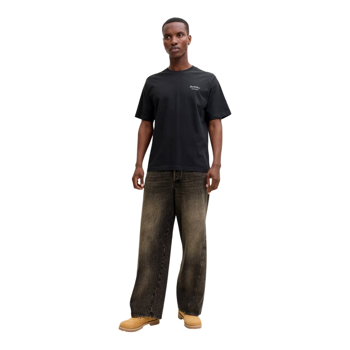 Black - Lifestyle - Jack And Jones Mens Archive Logo Crew Neck T-Shirt