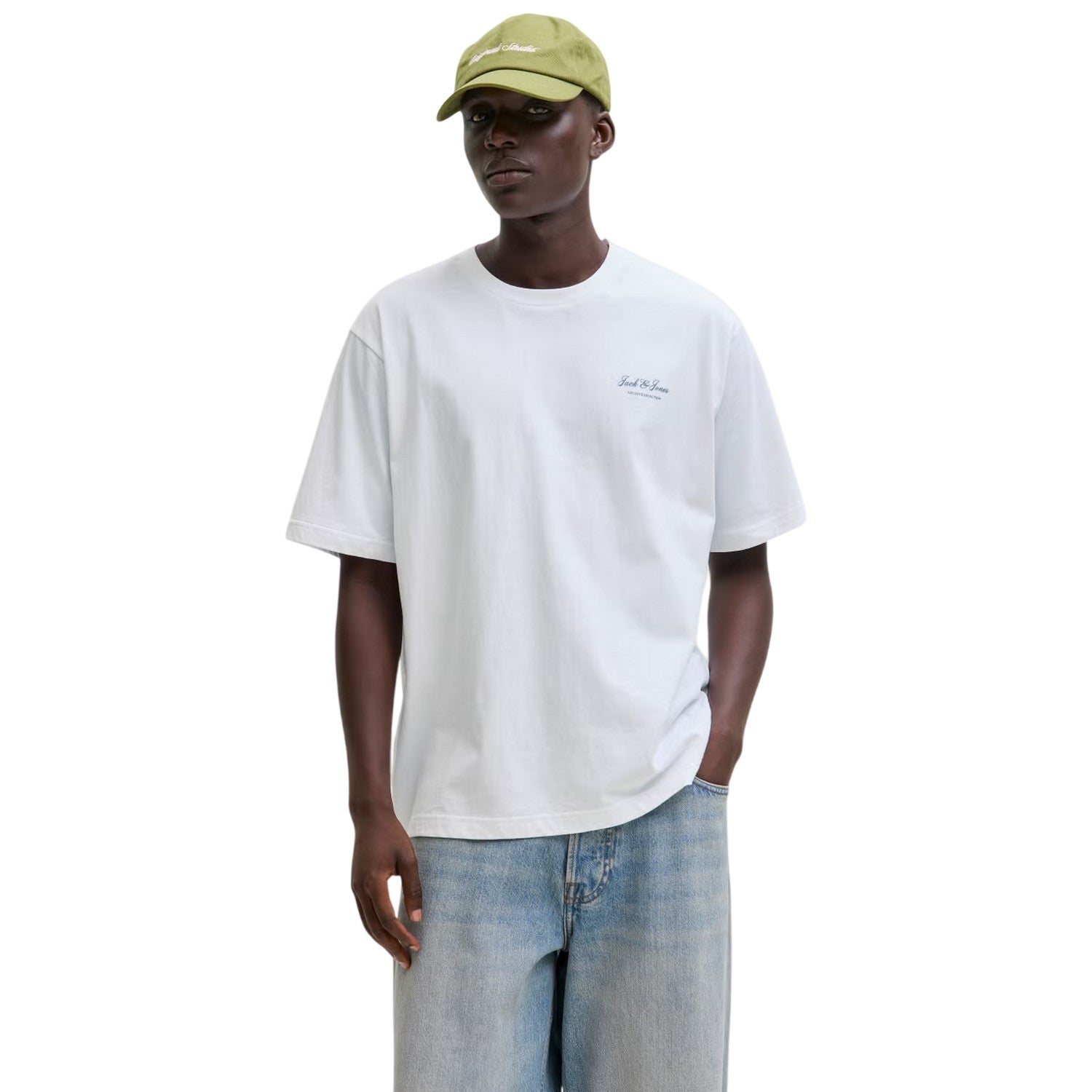 Bright White - Side - Jack And Jones Mens Archive Logo Crew Neck T-Shirt
