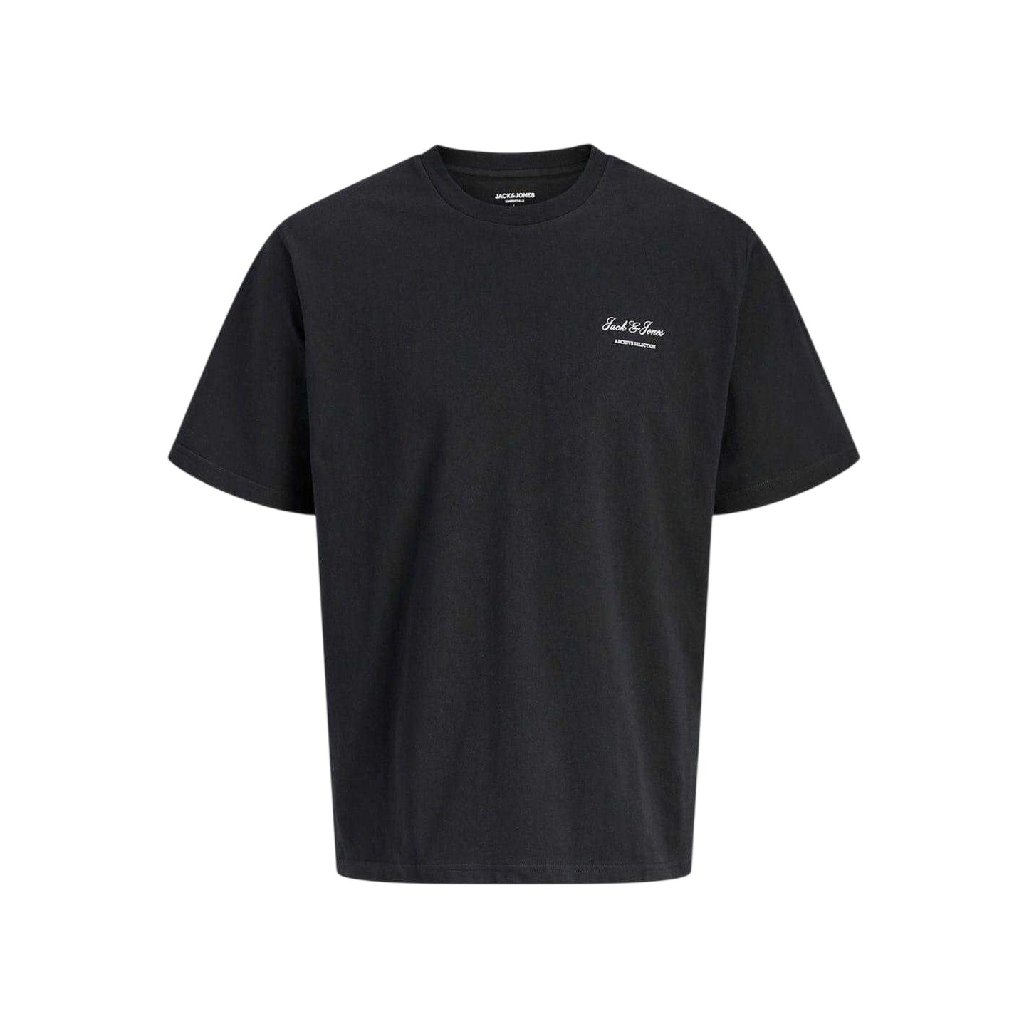 Black - Front - Jack And Jones Mens Archive Logo Crew Neck T-Shirt