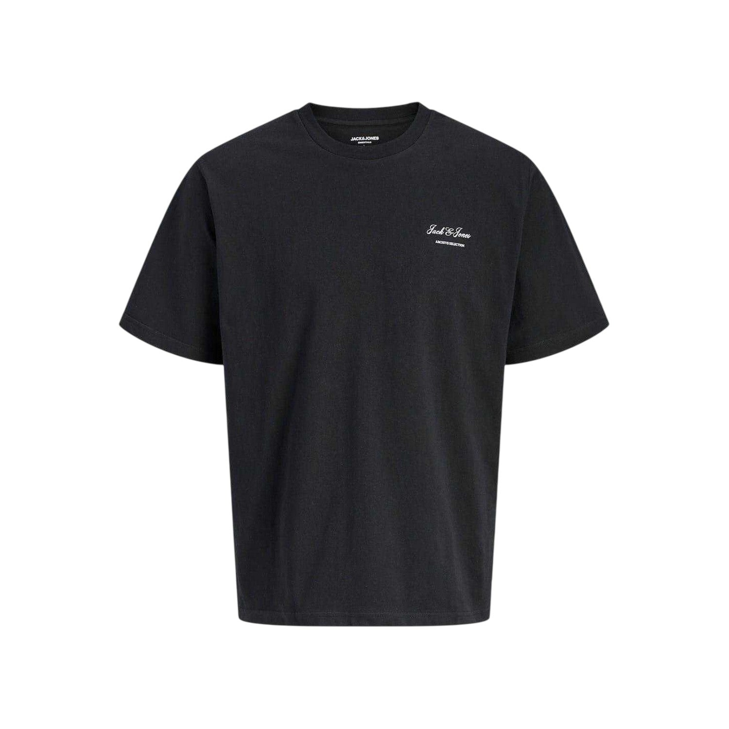Black - Front - Jack And Jones Mens Archive Logo Crew Neck T-Shirt