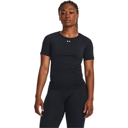 Black - Side - Under Armour Womens-Ladies Vanish Crew Neck Slim T-Shirt