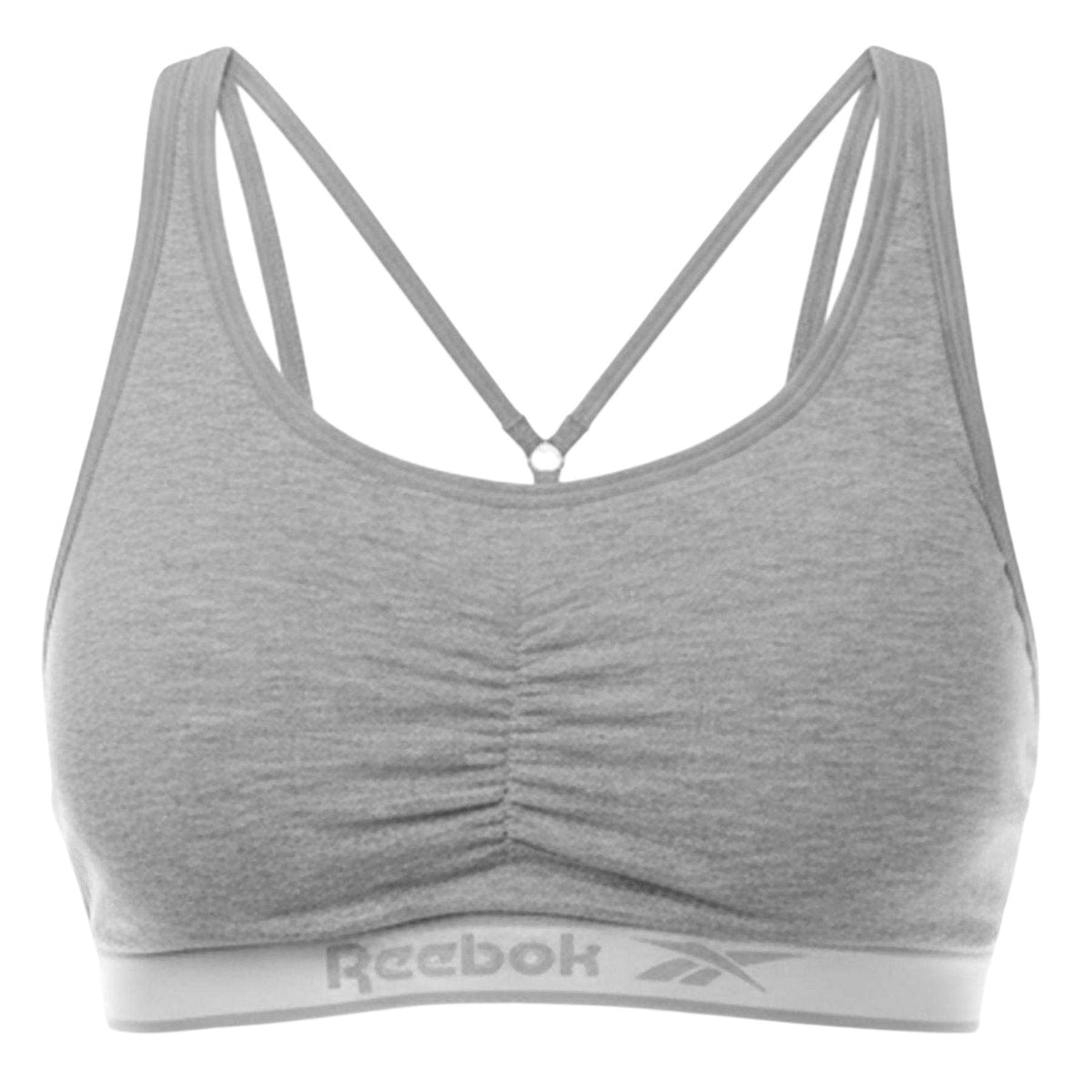 Grey - Front - Reebok Womens-Ladies Logo Sports Bra