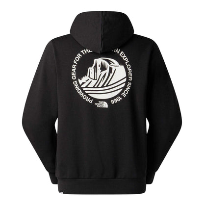Black - Back - The North Face Mens Graphic Print Cotton Relaxed Fit Hoodie