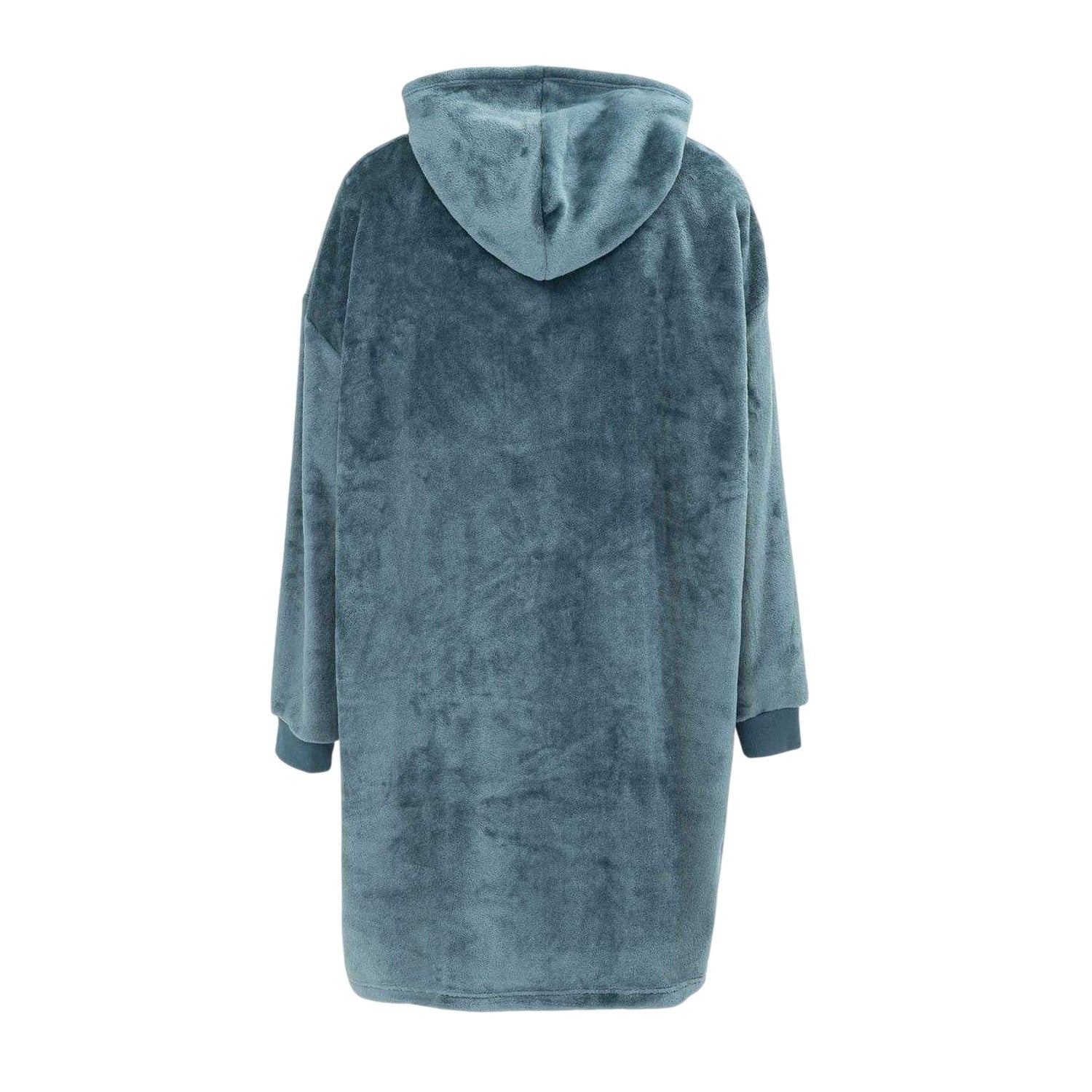 Teal - Back - Howick Mens Polyester Blanket Hoodie