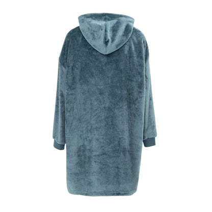 Teal - Back - Howick Mens Polyester Blanket Hoodie