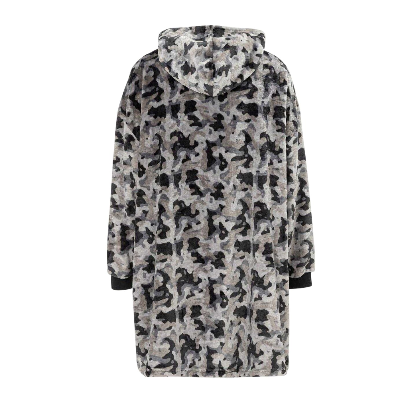 Grey Camo - Back - Howick Mens Camouflage Oversized Hoodie Blanket
